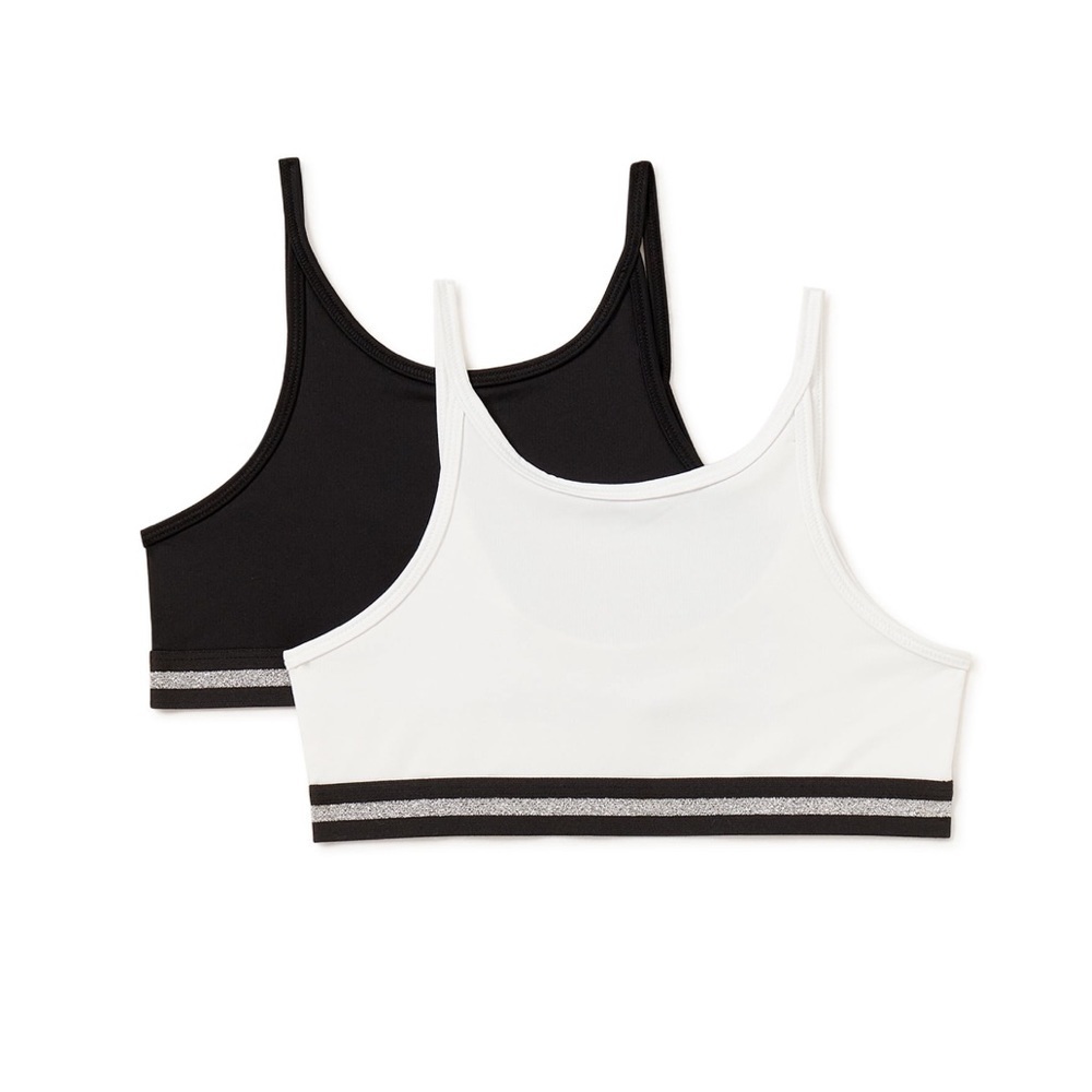 Athletic Works Girls Sports Bras, 2-Pack